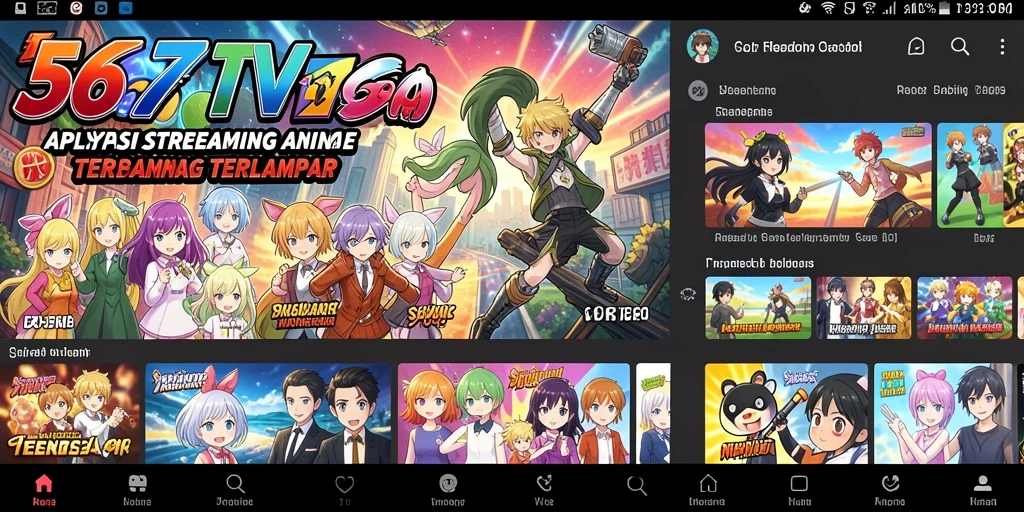 Screenshot 567TV memperlihatkan tampilan antarmuka aplikasi yang menarik.