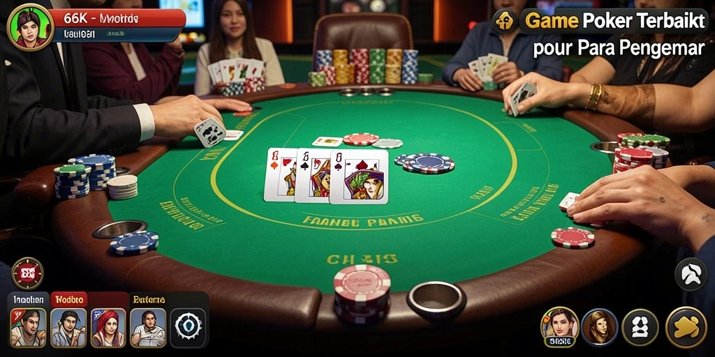 Tampilan gameplay Poker yang mendebarkan di 66K.