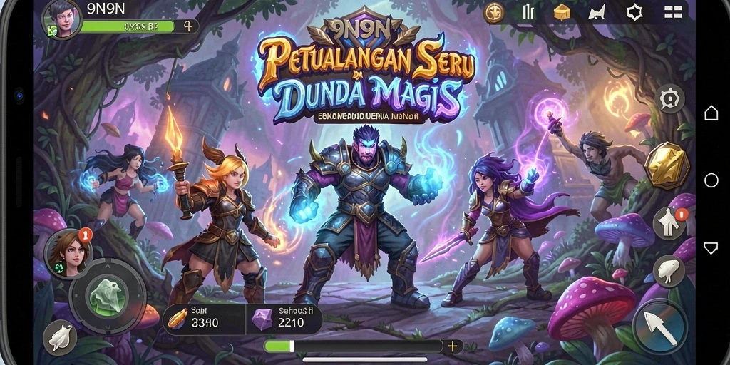 Gambaran gameplay seru dalam 9N9N yang menampilkan petualangan luar biasa.