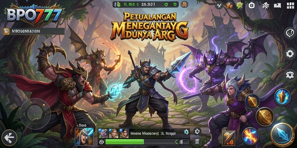 Screenshot gameplay BPO777 yang menampilkan pertempuran seru dan karakter menawan.