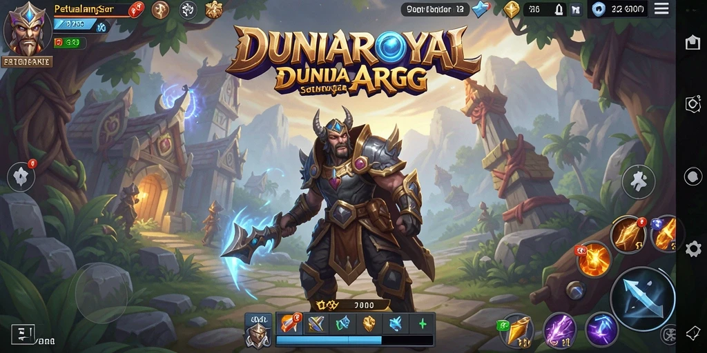 Screenshot DUNIAROYAL menunjukkan aksi pertarungan yang mendebarkan dalam dunia ARPG.