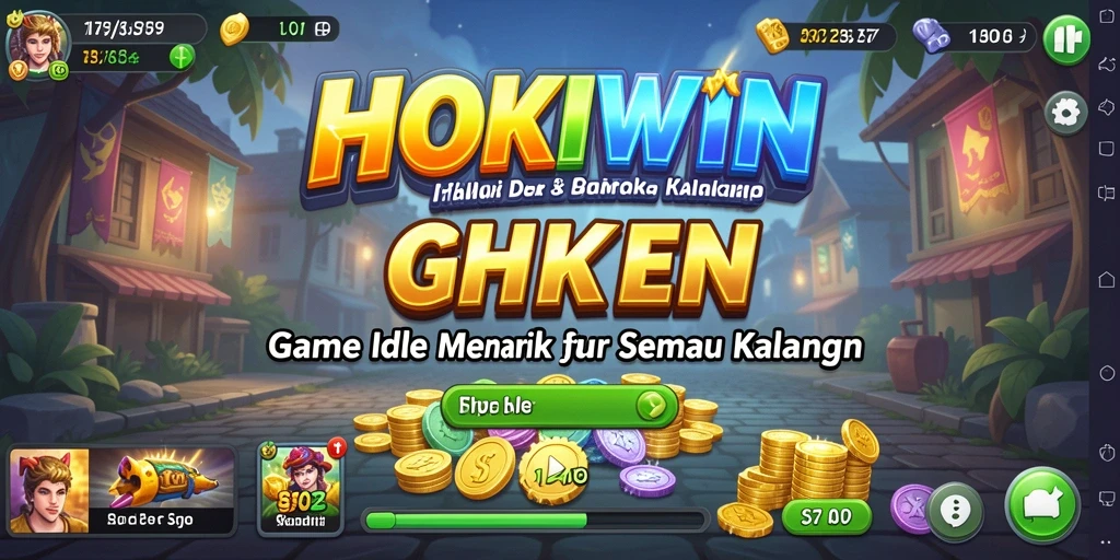 Tampilan gameplay menarik HOKIWIN yang menampilkan karakter dan aktivitasnya.