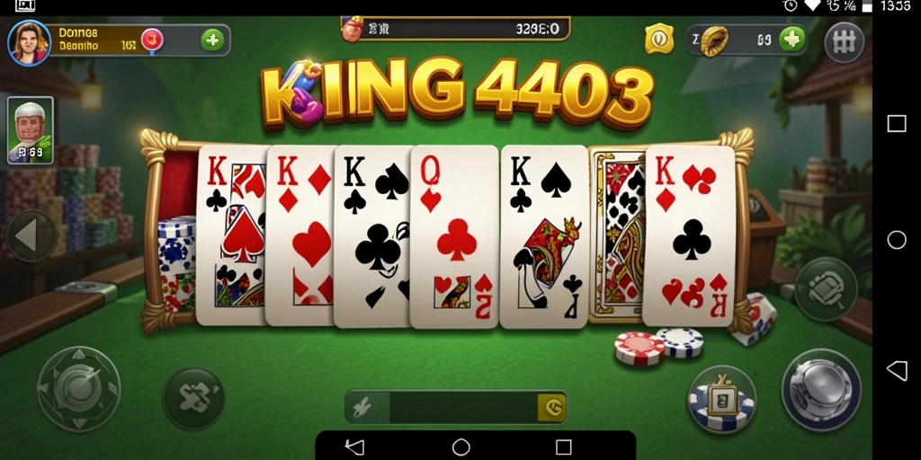 Screenshot KING403 menampilkan gameplay seru dalam permainan Domino.