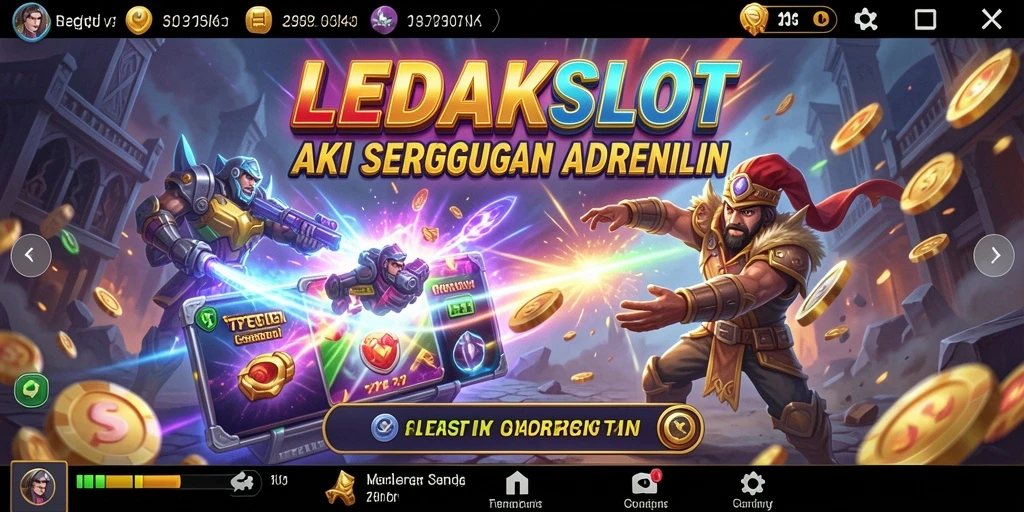 Tangkapan layar <strong>LEDAKSLOT</strong> menampilkan aksi seru dalam pertempuran yang mendebarkan.