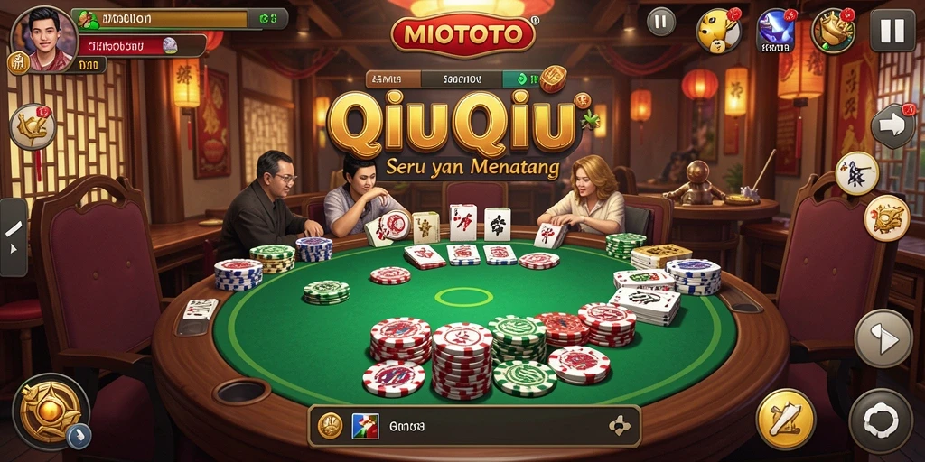 Tangkapan layar menunjukkan aksi seru permainan QiuQiu.