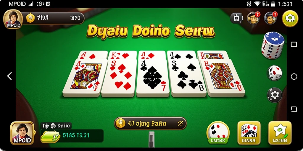 Tampilan utama MPOID yang menampilkan gameplay seru Domino.