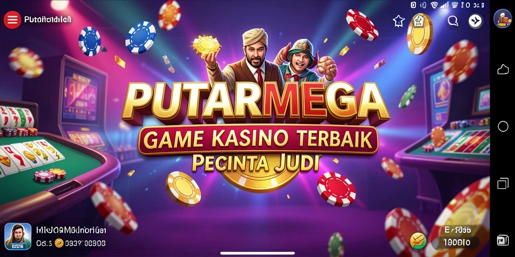 Gambar menunjukkan gameplay seru PUTARMEGA di aplikasi Kasino.