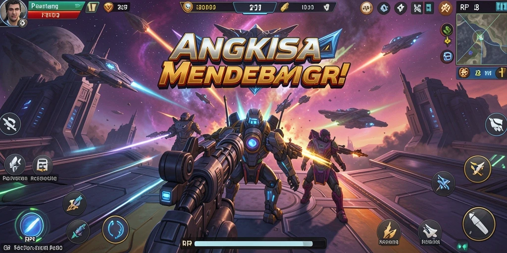 Screenshot gameplay seru RP8 dengan aksi luar angkasa yang mendebarkan.