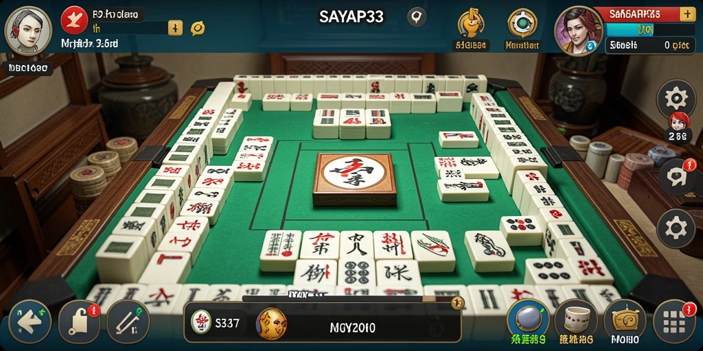 Tampilan gameplay SAYAP33 yang seru dan menantang di Mahjong.