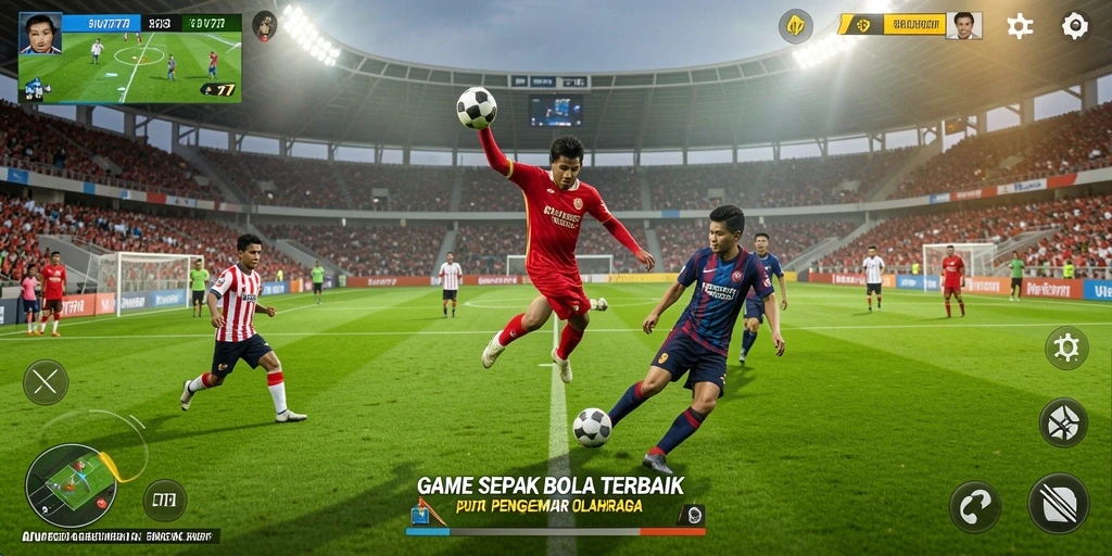 Tangkapan layar gameplay SOV777 yang menampilkan aksi sepak bola yang mendebarkan.